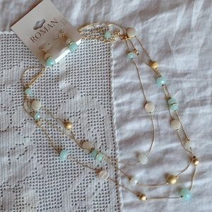 Glass earrings & necklace set- NWT.